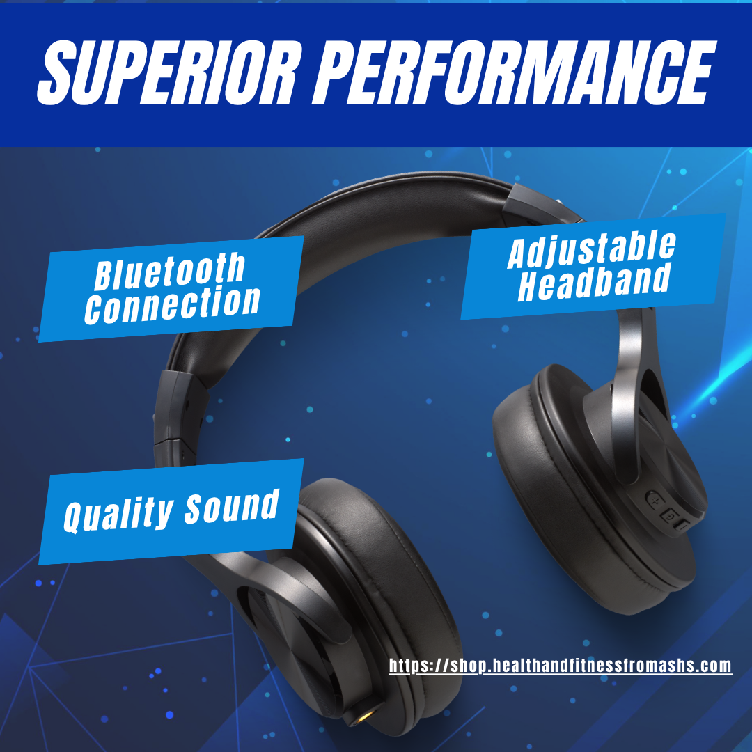 Blue White Bold Text Headphones Amazon Product Image