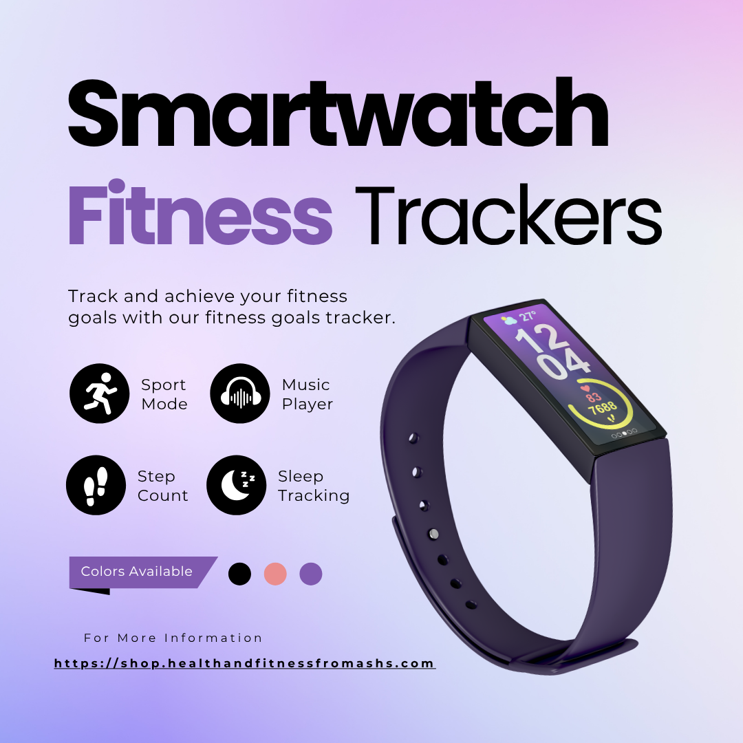 Purple and Black Modern Smartwatch Fitness Amazon Product Image